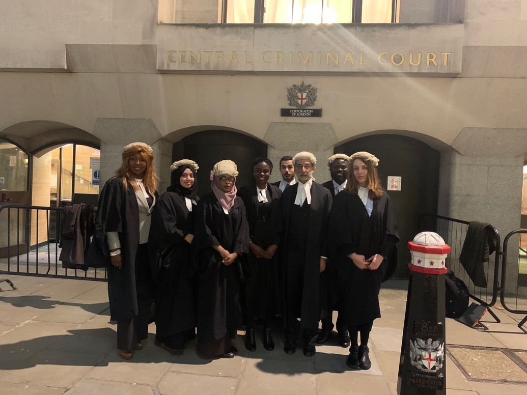 A group of law students outside the Law courts