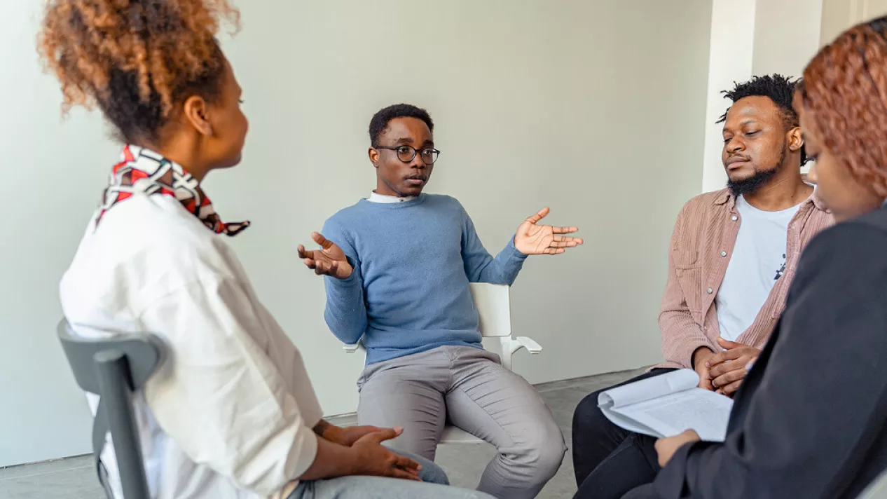 Students in discussion group